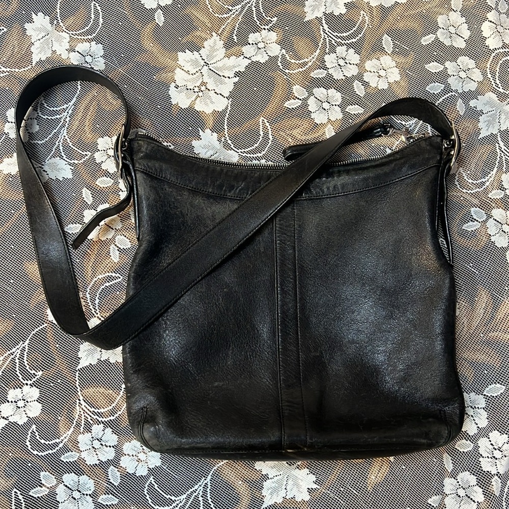 Vintage Coach Legacy Black Leather Y2K 90s Hobo Shoulder Bag